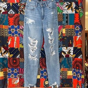 American Eagle Outfitters Light Blue Distressed Skinny Jeans